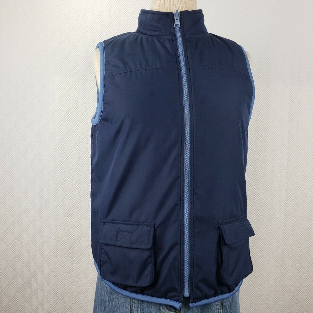 Sonoma Jean Juniors Girls Blue Quilted Vest Jacket Reversible Fleece XL (16)